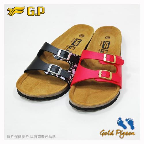 G.P 休閒個性柏肯鞋W782-黑色/紅色(SIZE:35-39 共二色)