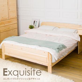 【時尚屋】[CG8]沙羅5尺白松木實木雙人床CG8-082-3不含床頭櫃-床墊/免運費/免組裝/臥室系列