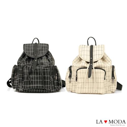 La Moda 特色格紋設計大容量後背包(共2色)