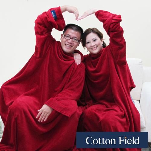 棉花田樂邁超細纖維創意雙人袖毯-紅色(280X180cm)