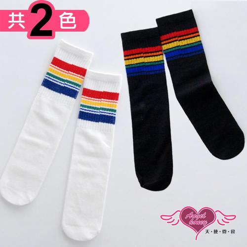 天使霓裳 活力彩紅條紋 兒童中筒襪(共2色S~L) RW170919