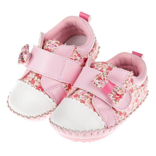 《布布童鞋》ArnoldPalmer雨傘牌粉紅小碎花寶寶學步鞋(13~15.5公分) [ M7P215G ] 粉色款