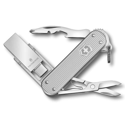 VICTORINOX 瑞士維氏ALOX金屬殼6用USB瑞士刀-銀 46261.26G16B1