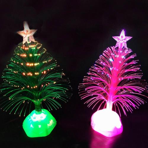 iSFun 光纖聖誕樹 變化三色夜燈 3入