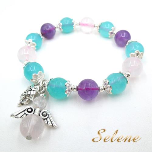 【Selene珠寶】紫水晶繽紛三色寶石手鍊