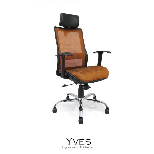 辦公椅/電腦椅【obis】Yves頭靠透氣網布辦公椅/電腦椅