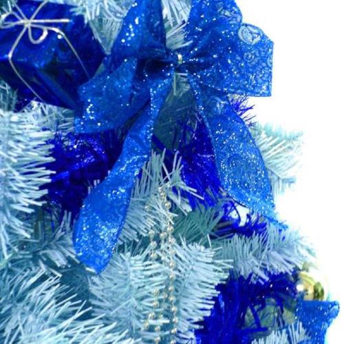 摩達客 台灣製15呎/15尺(450cm)豪華版冰藍色聖誕樹(銀藍系配件組)+100燈LED燈藍白光9串(附IC控制器)
