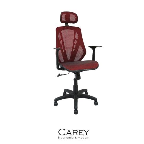 辦公椅/電腦椅【obis】Carey頭靠透氣網布辦公椅/電腦椅