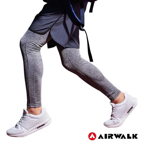 【AIRWALK】男款運動緊身長褲-男-淺麻灰色