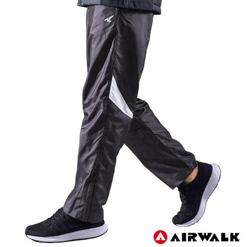 【AIRWALK】男款拼接風衣長褲-男-深灰色
