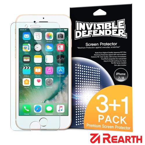 Rearth Apple iPhone 7/8/SE2/SE3 高透光螢幕保護貼(3+1片裝)