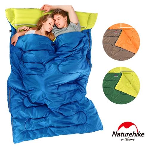 Naturehike 四季通用 加大加厚雙人帶枕睡袋 多款任選