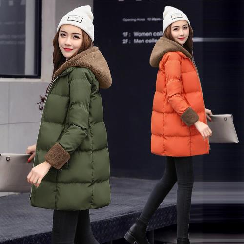 【A3】Young青春超保暖戴帽中長版羽絨棉大衣(黑/綠/橘)M-XL