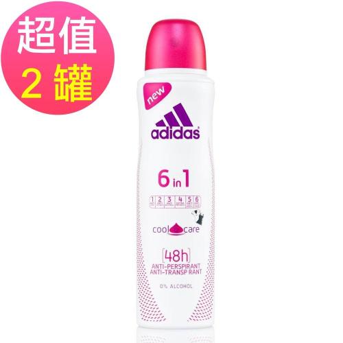 adidas愛迪達 女用6效合一長效制汗爽身噴霧x2罐(150ml/罐)