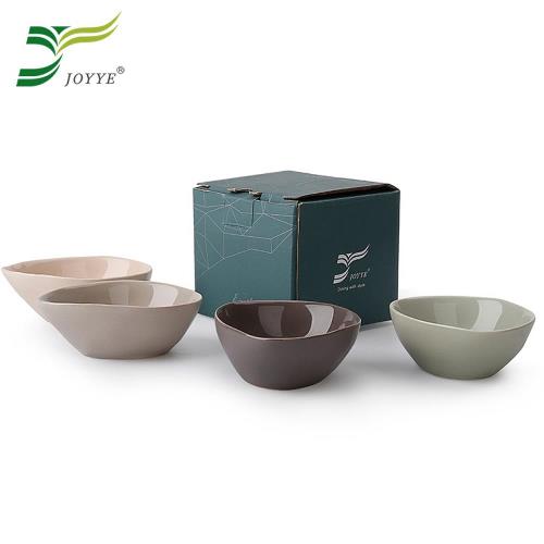 JOYYE陶瓷餐具自然初語蛋型小碟（4色各一）