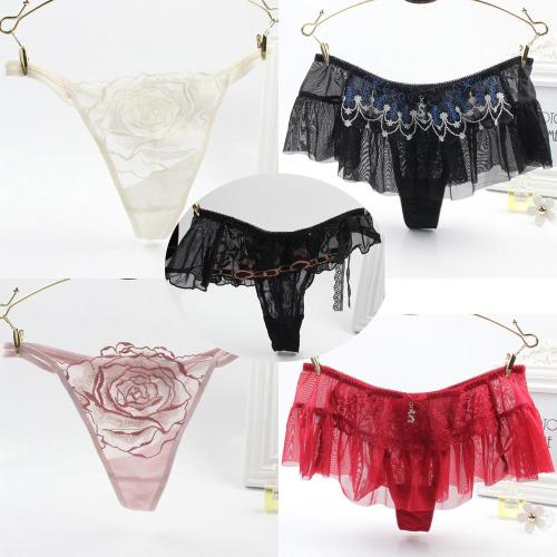 【華歌爾】新年首選 性感蕾絲M-L丁字褲(5件組)