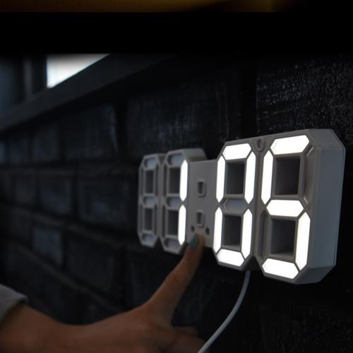 3D LED立體數字鐘/電子鬧鐘/掛鐘(小款)
