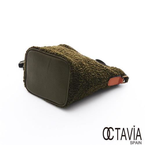 OCTAVIA 8 - 捲毛的  秋冬專屬毛料肩斜二用水桶包- 可麗綠