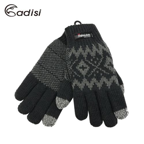 情人節 保暖 觸控 手套 ADISI 美麗諾針織觸控保暖手套 AS15252 黑灰 / 城市綠洲