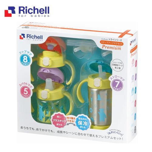 【BabyTiger虎兒寶】RICHELL日本利其爾 TLI 艾登熊 / 薇拉兔 三階段不鏽鋼水杯禮盒組