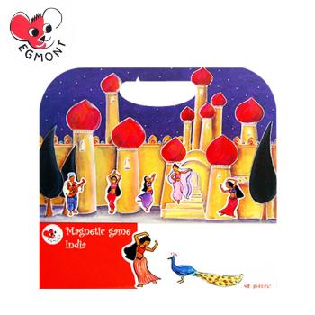 【BabyTiger虎兒寶】比利時 Egmont Toys 艾格蒙繪本風遊戲磁貼書 - India 印度宮殿