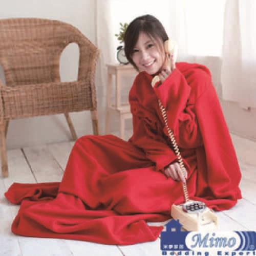 米夢家居~紅喜迎春100%台灣製造~輕柔懶人袖毯(懶人毯、袖毯、毛毯高雄現貨)