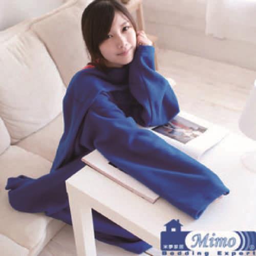 米夢家居~藍寶貴氣100%台灣製造~輕柔懶人袖毯五件(懶人毯、袖毯、毛毯高雄現貨)