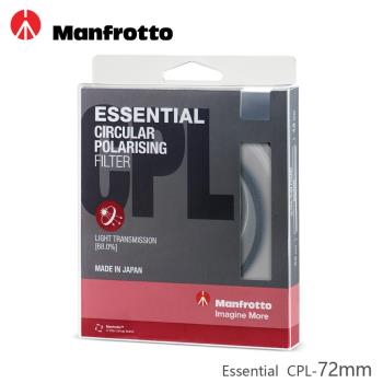 Manfrotto 72mm CPL鏡 Essential濾鏡系列