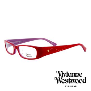 Vivienne Westwood 英國薇薇安魏斯伍德★閃亮星型晶鑽光學眼鏡 紅紫 VW149E03