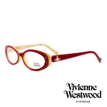 Vivienne Westwood 英國薇薇安魏斯伍德★閃亮時尚晶鑽光學眼鏡 紅白鑽 VW150E02