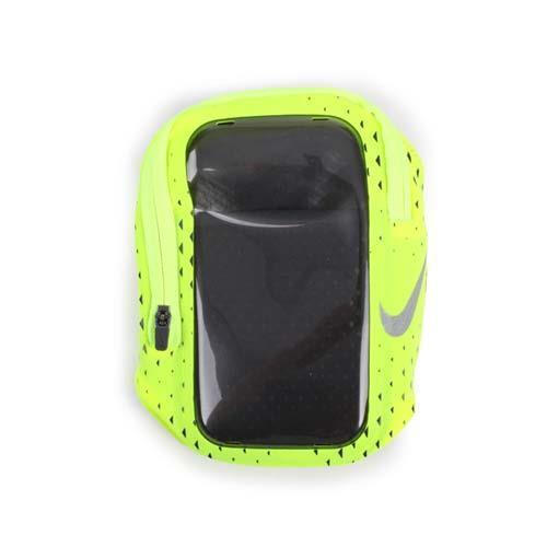 NIKE 手機萬用臂包-5.5吋手機適用 手機包 慢跑 路跑 螢光綠