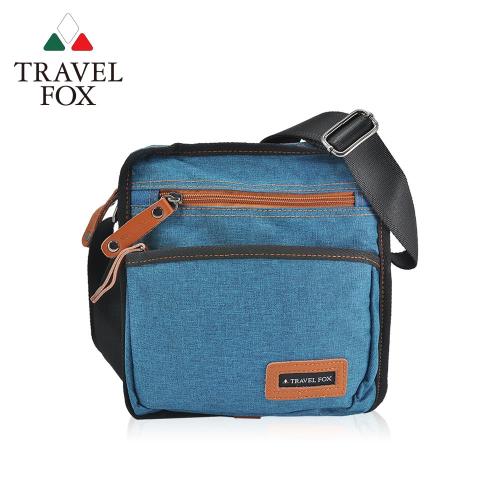 【TRAVEL FOX 旅狐】簡約單寧紋側背包 (TB675-47)藍色