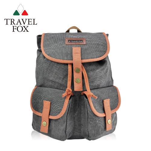 【TRAVEL FOX 旅狐】大束口帆布後背水筒包 (TB672-98)灰色