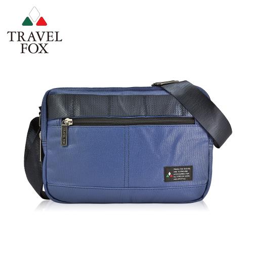 【TRAVEL FOX 旅狐】輕巧雙料防撥水帆布側背包 (TB663-47) 藍色