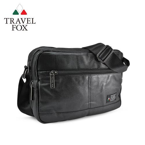 【TRAVEL FOX 旅狐】輕巧雙料防撥水帆布側背包 (TB663-01) 黑色