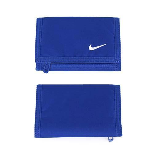 NIKE BASIC 皮夾-三折短夾 皮包 錢包 藍白