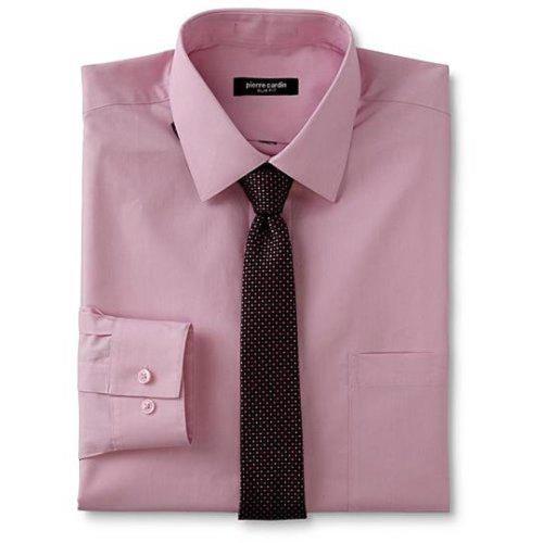 Pierre Cardin 2018時尚合身剪裁粉紅襯衫領帶套組(預購)