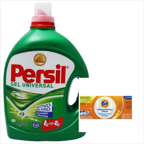 Persil洗衣凝露-強力洗淨4650mlx1+Tide洗衣槽劑75gx5/盒