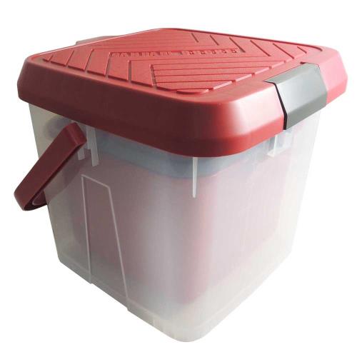 [inomata] 多功能踏台水桶-紅  17L