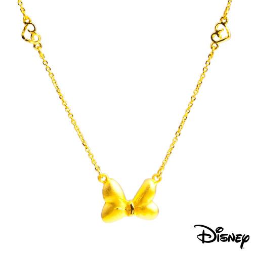 Disney迪士尼系列金飾 蝴蝶結黃金項鍊