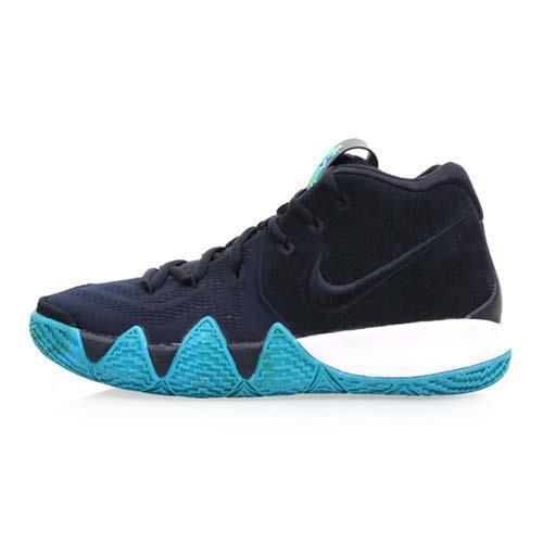 NIKE KYRIE 4-GS 女籃球鞋-高筒 深藍螢光綠