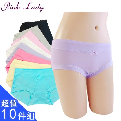 【PINK LADY】簡約素面 低腰棉柔透氣內褲8401(10件組)