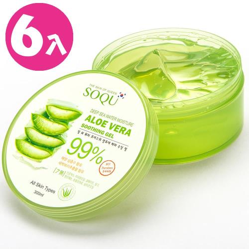 SOQU 韓國 99%蘆薈補水保濕凝膠 300ml(6入)