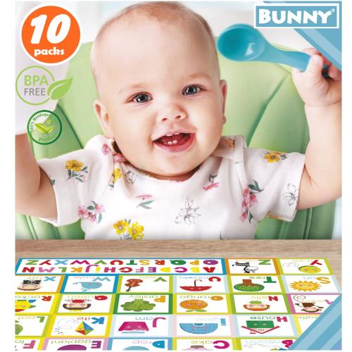 BUNNY®嬰幼兒拋棄式餐桌墊- 學習ABC / 隨身包 Disposable Placemats (10片入)