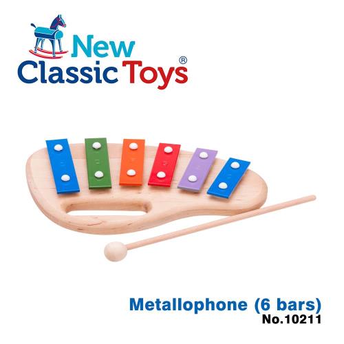 荷蘭New Classic Toys 幼兒6音彩虹敲敲鐵琴 - 10211