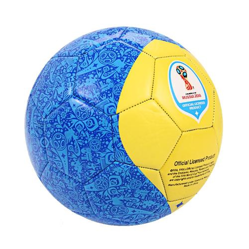 《哈街》2018新款-5號機縫世界足球-藍黃色/FIFA正版授權 