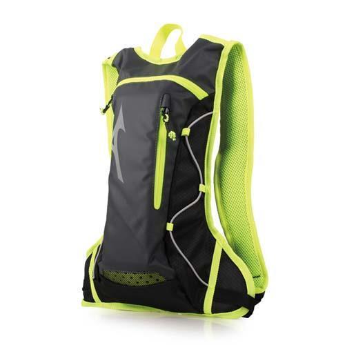 MIZUNO 運動後背包-附1.5L水袋-雙肩包 旅行包 美津濃 黑螢光綠