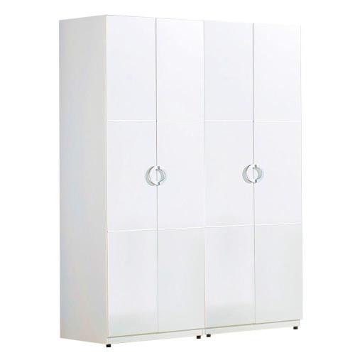 【AT HOME】凱倫4.6尺白色兩件組合衣櫃[雙吊+單抽](140*54*197cm)