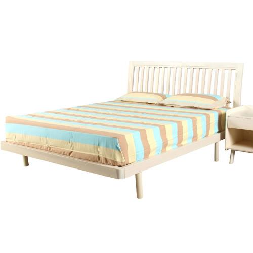 AT HOME 潔西卡北歐5尺實木白木色雙人床(160*200*100cm)-不含床墊
