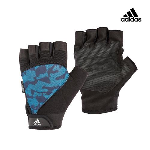 Adidas Training 防滑短指手套 (迷彩藍)